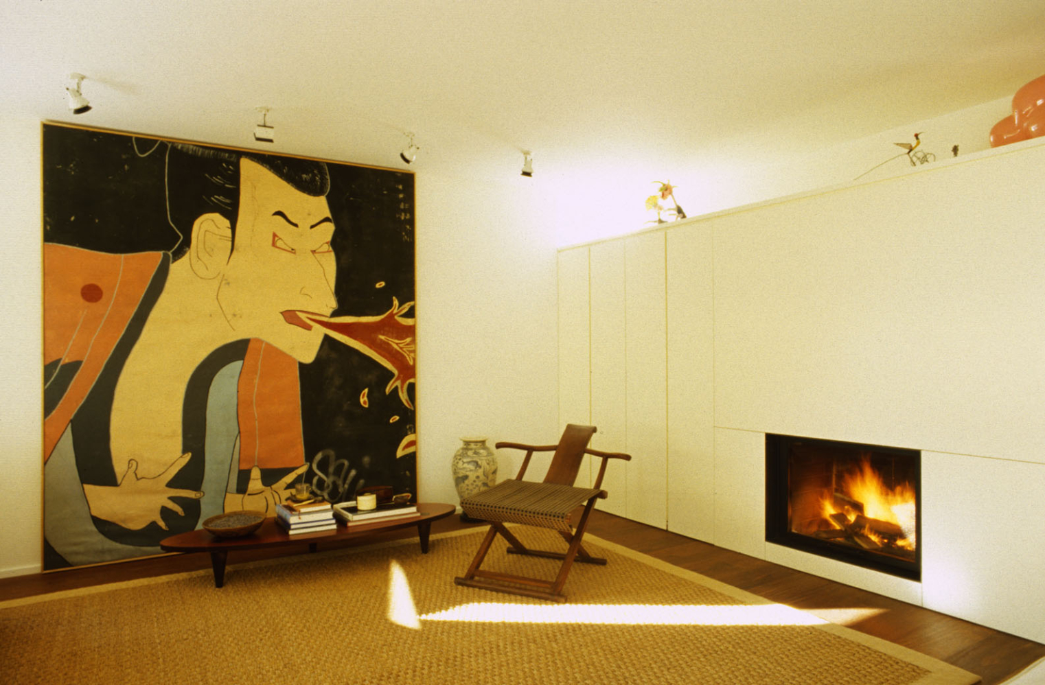 Wohnraum mit neuem Kamin