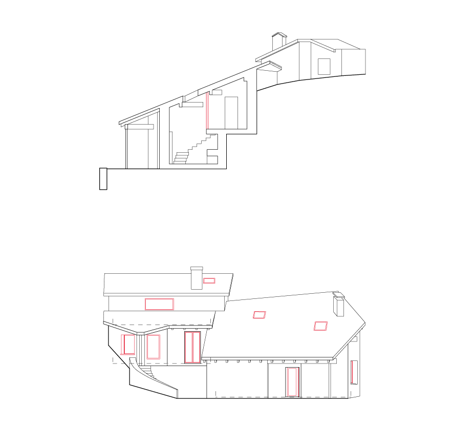 Schnitt / Ansicht Talseite