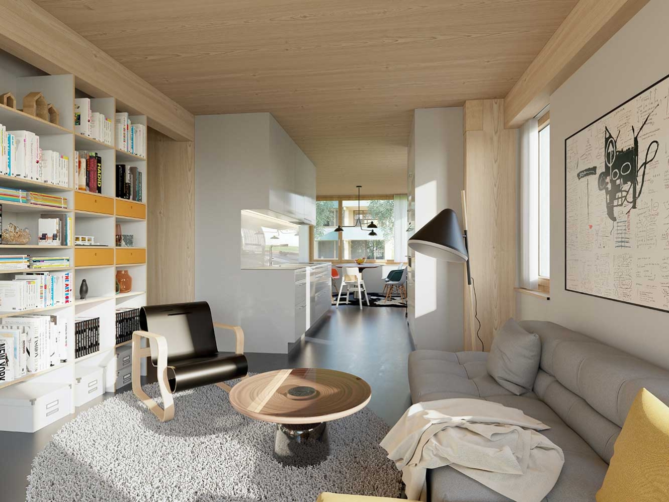 Wohnraum - Küche - Essraum